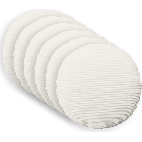 Kissenbezug 6 pcs HEERLEN Creme Ø 60 cm Cord vidaXL