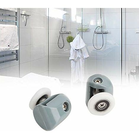 Roulettes de porte de cabine de douche 4 pièces en plastique roulement à billes en verre pour rouleaux avec poulie 5mm/6mm Spa (roue simple) (1/5)