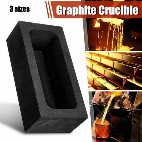 Lingots de graphite pour la fonte du cuivre pour l'or et l'argent (55 x 37 x 20 mm, 150 g d'or et 80 g d'argent) (1/3)
