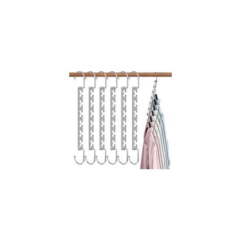 (Lot de 6)Cintre Gain de Place, Cintres Metal Magiques INOX Antidérapant, Multifonctionnel Organisateur de Cintre Gain de Place dans Les Placards (1/5)