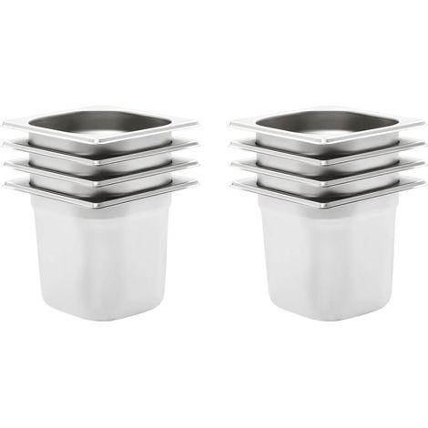 Gastronormbehälter 8 Stk. GN 1/6 150 mm Edelstahl