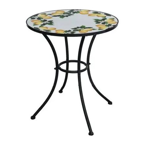 Runder Mosaico Lemon Tisch Ø 60x75 cm aus Metall (1/2)