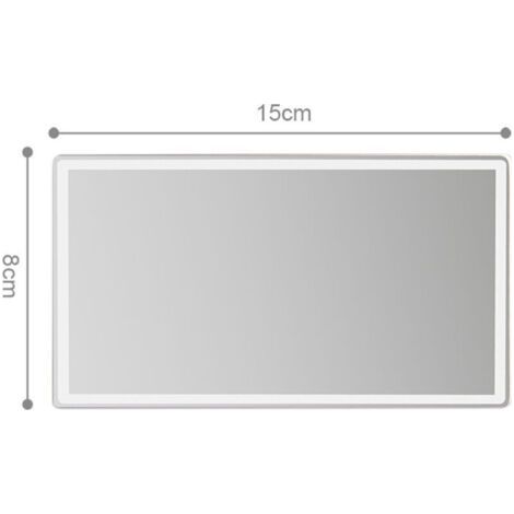 Miroir de courtoisie pour voiture – Miroir de maquillage rabattable avec surface chromée inoxydable, dimensions 150 × 80 mm (1/3)