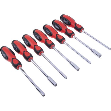 Rs Pro – Jeu de tournevis à douille tourne écrou – 4 à 10 mm – Acier – Poignée articulée pour confort d'utilisation – Idéal pour travaux d'ingénierie