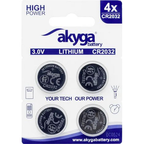 Akyga Knopfzelle CR2032 3 V 4 St. 210 mAh Li-MnO2 CR2032
