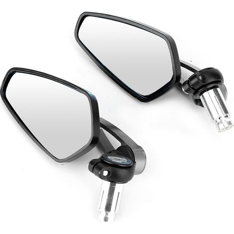 2 Stück Motorrad CNC Griff Aluminium Plane Rückspiegel Seitenreflektor Zubehör Silber (1/5)