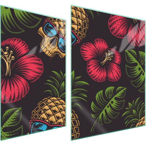 GLASSCHUTZPLATTE FÜR HERD 70x52 ANANAS (1/5)