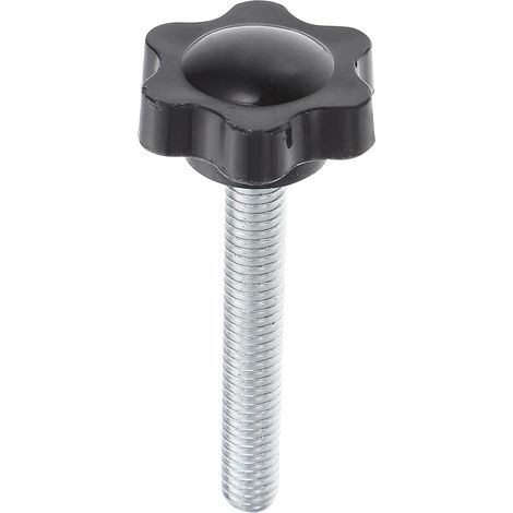 Bouton de Serrage Étoile M6X40 MM Poignée Hexagonale 25 MM en ABS et Acier au Carbone Pièce Détachée pour Pied de Parasol de Terrasse Vis Filetée pour Fixation Robuste et (1/5)