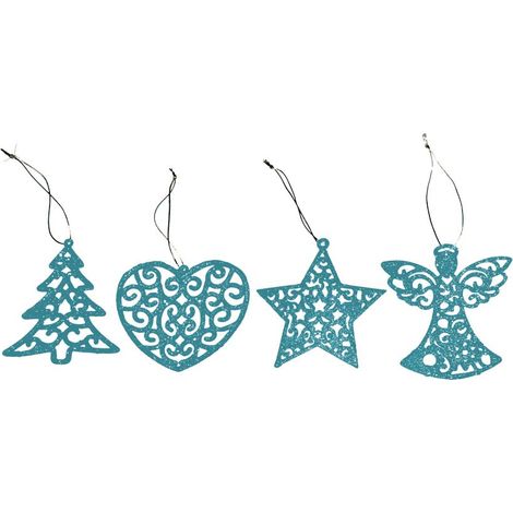 ADDOBBO NATALIZIO GLITTER ICE BLUE 10 CM 4 ASSORTIMENTI INDICARE LA VARIANTE