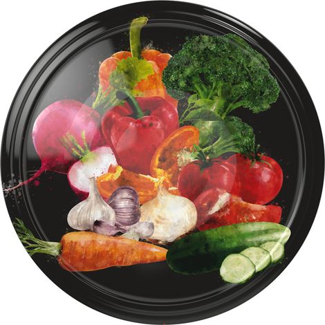 Tapón de rosca fi82/6 para verduras sobre fondo negro (10 unidades)  136599
