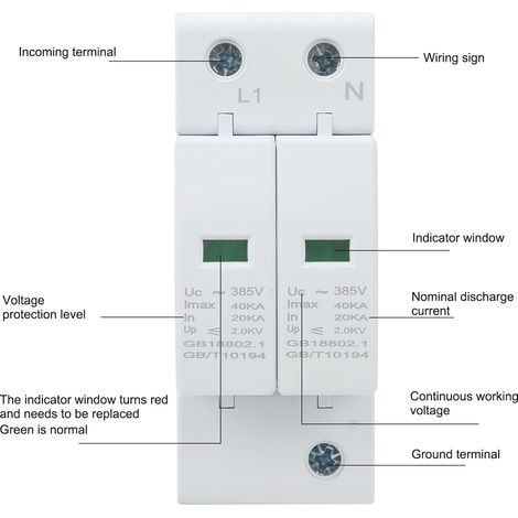 Parafoudre SEGLY-40kA 2P, dispositif de protection contre les surtensions (1/5)