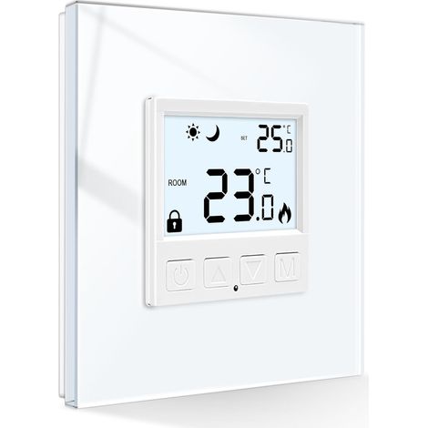 Thermostats de chauffage centraux programmables de thermostat de Digital pour la chaudière combinée, électrique, eau, blanc (1/5)