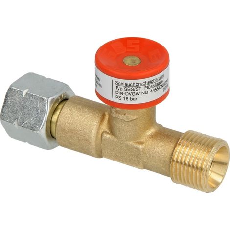GOK Sécurité rupture de flexible PM 3/8 écrou LH x 3/8 LH-KN, ST PS 16 bar