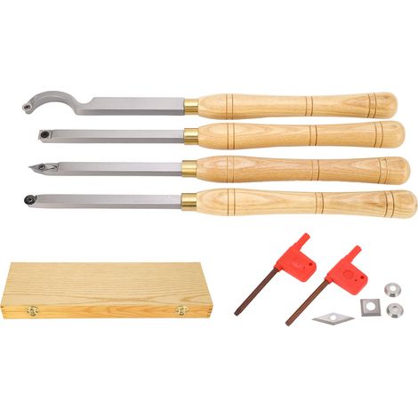 Jeu de 4 ciseaux à bois pour tour, outils de tournage stables et précis, poignée manuelle pour menuiserie, ensemble de gouges de tourneur (1/5)