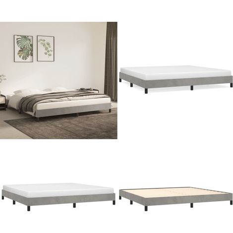 Bettgestell ohne Matratze Hellgrau 200x200 cm Samt - Samtbett - Boxspringbetten - Doppelbett - Bettrahmen - Himmelbett - Home & Living (1/5)