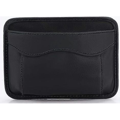Sac de rangement pour voiture (cordon noir) avec dos adhésif, pochette de rangement latérale suspendue pour téléphone portable et autres objets essentiels (1/5)