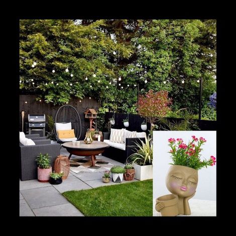 Face Planter Pot-Double Flower Pots Plantes D'IntéRieur et D'ExtéRieur Pot de Fleurs en RéSine avec Trou de Drainage Cute Lady Face (1/5)