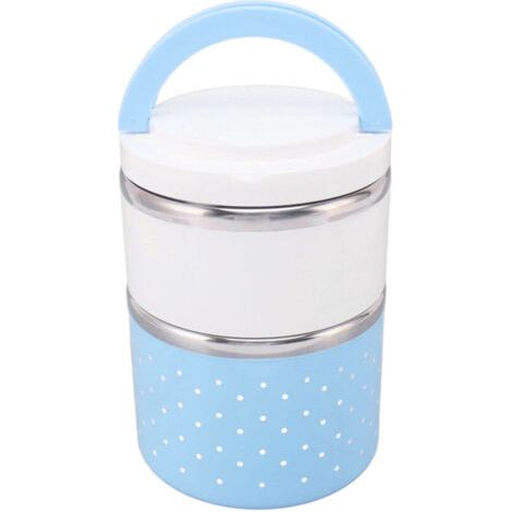BUNTHAUS Boîte à lunch isotherme en acier inoxydable – Double couche grand modèle – Bleue – Étanche et portable (1/5)