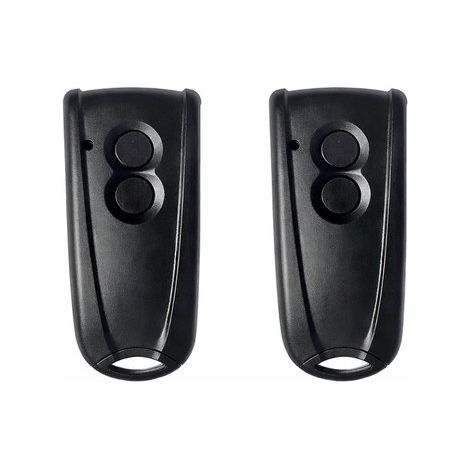 Télécommande compatible avec les portes de garage Hörmann Liftronic 500 / 700 / 800 – 433 MHz – Lot de 2 – Compatible avec EcoStar RSC2 / RSE2 – Noir (1/5)
