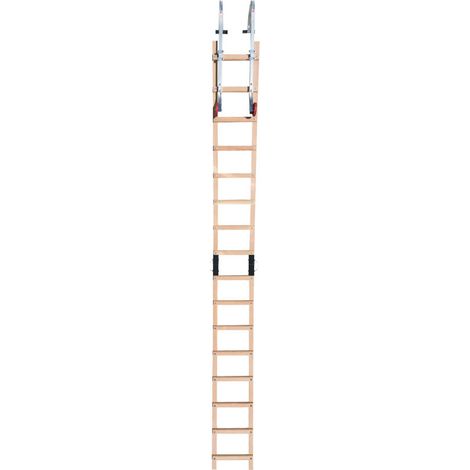Hailo – Échelle de toit en bois 4m avec crochet de faitage – Matériau épicéa traité – Légère et facile à manipuler – Pour travaux toiture
