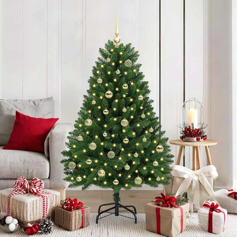 Künstlicher Weihnachtsbaum Grün 150 cm PVC und Metall