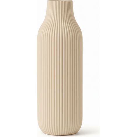 Un vaso moderno dalle linee semplici ed eleganti color beige e da un delicato motivo.