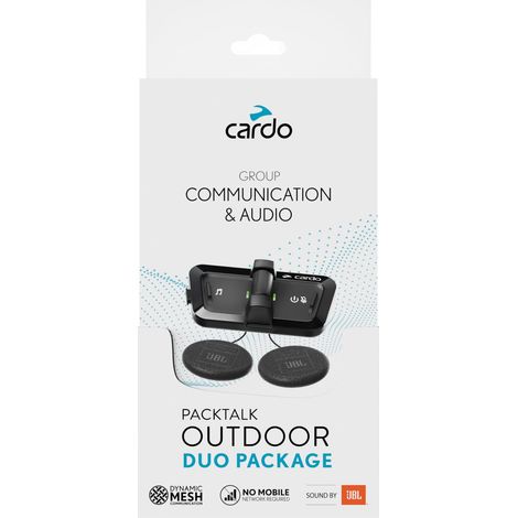 PACKTALK OUTDOOR Sistema di comunicazione per casco, ottimo per sci, snowboard e ciclismo (nero, doppio) (1/5)