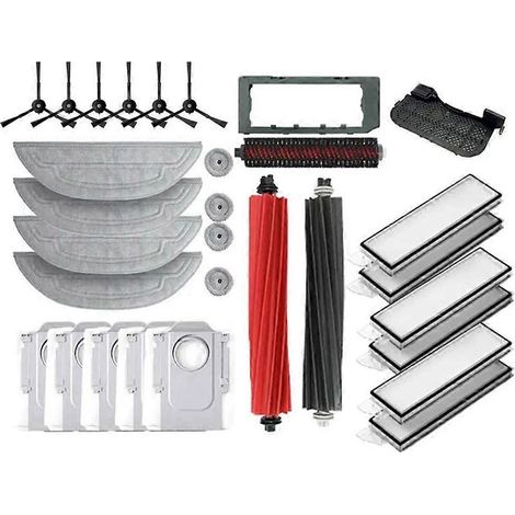 Pièces de rechange pour aspirateur robot Roborock S8 MaxV Ultra : brosses latérales principales, lingettes de nettoyage, filtres HEPA, sacs à poussière et accessoires. (1/5)