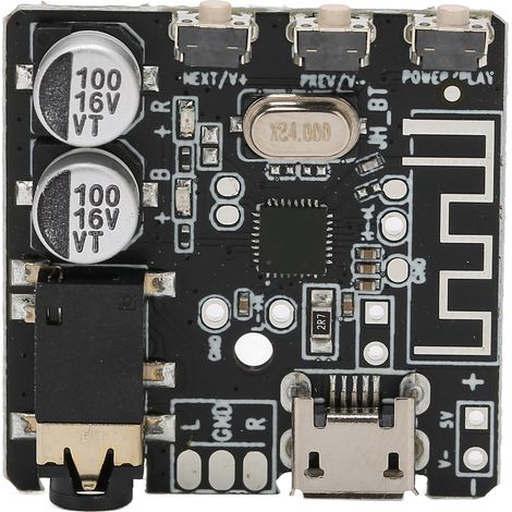 Carte Amplificateur Bluetooth 5.0 pour Projets DIY avec Boutons de Contrôle - Noir (1/5)