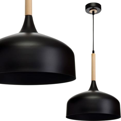 Lampada a sospensione Milagro Taylor E27 60W Ø30 nera (1/4)