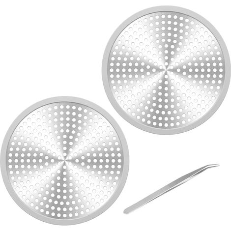 Shower Hair Filter, 2 Pieces, 12 cm, Stainless Steel, Round (1/5)