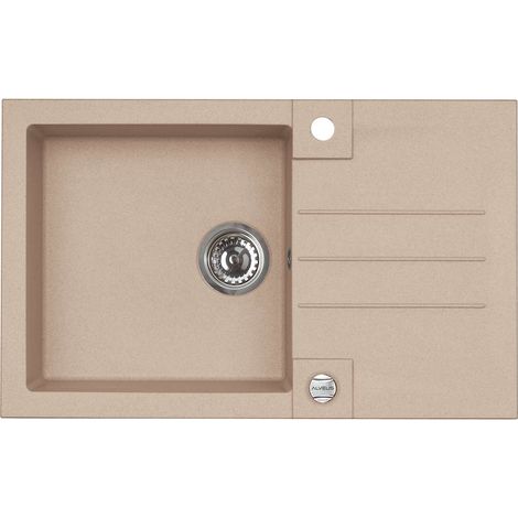Alveus Rock - Lavello in granito 78x48 cm, con comando dello scarico, beige 1090946