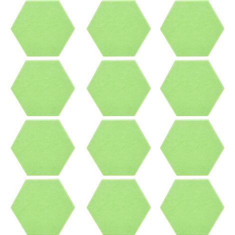 Panneau Acoustique 12 Pièces en Mousse Hexagonale Autocollant, Panneaux Insophonorisants en Coin pour Mur, Vert (1/5)