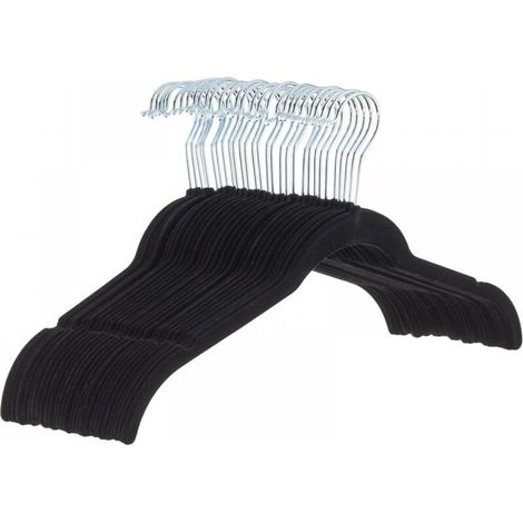 Lot de 30 cintres en velours noir de 15,54 x 8,56 pouces pour chemises/robes (1/5)