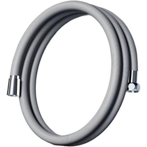 Tuyau de douche en silicone pour salle de bain, flexible, anti-explosion et anti-torsion, avec raccord à haute résistance (Gris - 1,5 m) (1/4)