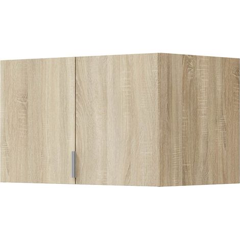 Armoire polyvalente 2 portes Carre, une tablette, 2 portes, 51x49h cm Chêne marron (1/5)