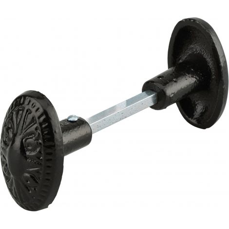 Thirard – Boutons en fonte peinte pour porte – Carré 6mm – Fourreau adaptateur 7mm – Finition noire pour usage intensif