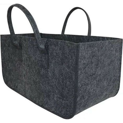 MINKUROW Holzkorb und Holztasche Brennholz-Holzträger aus Segeltuch, Kaminholz-Tragetasche, extra großer Brennholzhalter, Innen-Brennholzkörbe für Camping, Filztasche mit Griff, Filz-Einkaufstasche, B (1/5)