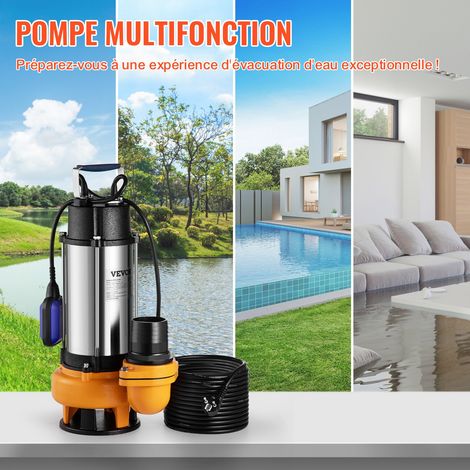 Pompe de Relevage Eaux Chargées 2200 W Pompe d’Évacuation pour Eaux Chargées, 60000L/H Pompe Vide Piscine Cave Fosse Septique Pompe Immergée Pompe Submersible pour Pomper Eaux Sales Eaux Usées (1/5)