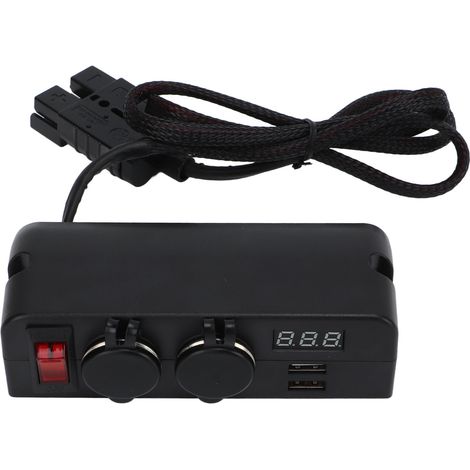 2-Port-USB-Autoladegerät, Zigarettenanzünderadapter mit digitaler Spannungsanzeige, 12V/24V-Steckdose, Akkuladekit, LED-Bildschirm, 2 USB-Anschlüsse (1/5)