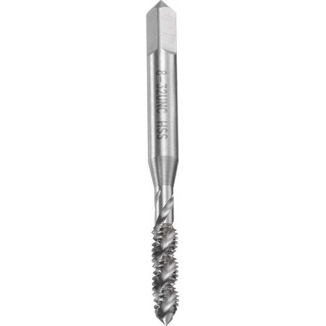 Taraud machine spiralé, 8-32 UNC, HSS, pour métal et atelier (1/5)