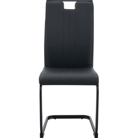 Conjunto de comedor de 3 piezas con mesa redonda efecto mármol y 2 sillas negras (1/5)