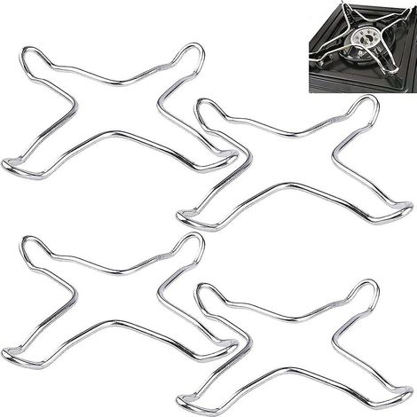 Ensemble de 4 supports universels pour wok et plaques de cuisson à gaz, en fonte durable. (1/5)