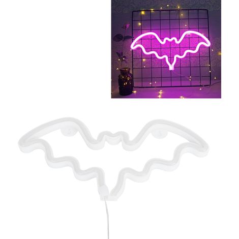 Pinkfarbene LED-Neonfledermaus – Stimmungsbeleuchtung für Schlafzimmer oder Partys – (1/5)