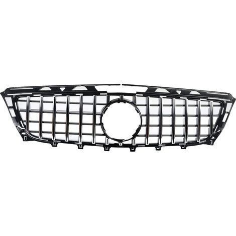 Griglia racing, stile GT-R, compatibile con Mercedes Benz CLS, cromata nera (1/2)