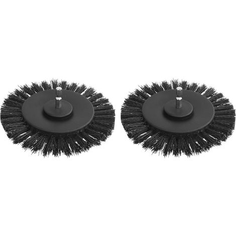 Lot de 2 têtes de brosse de 8,9 cm (3,5 pouces) pour perceuse électrique, embout durable pour la décoration de tapis, noir (1/5)