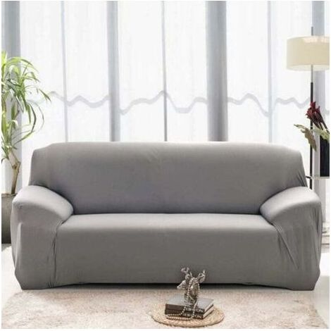 Housse de Canapé Extensible 3 Places,Couverture Extensible Housse Décor,Revêtement de Canapé(Gris clair,3 Places:185-230cm) (1/4)
