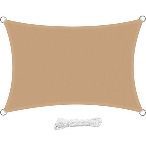 Voile d'ombrage - PZCC - 4x6m - Rectangulaire - Anti-UV 95% - Imperméable (1/5)