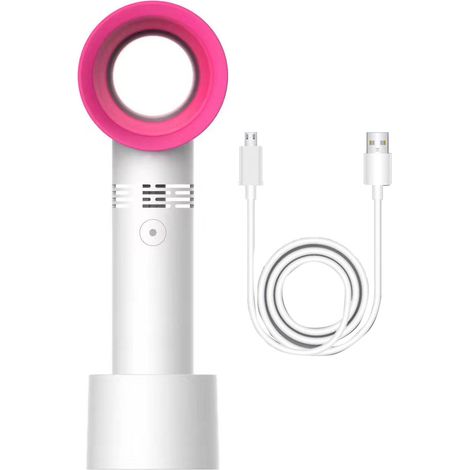Mini ventilateur rechargeable USB sans pales, sèche-cils portable, blanc, sécurité, refroidissement manuel