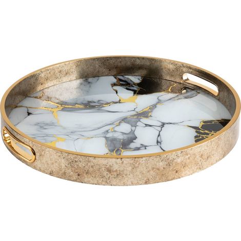Set di 2 vassoi dorati inaya d31 35cm - Atmosphera créateur d'intérieur (1/3)